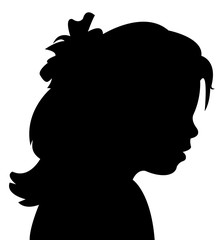 a girl head silhouette vector