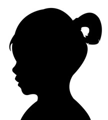a girl head silhouette vector