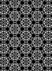 Black and white ornate geometric pattern and abstract background