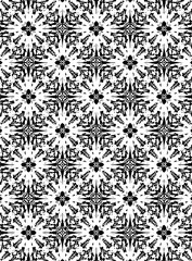 Black and white ornate geometric pattern and abstract background