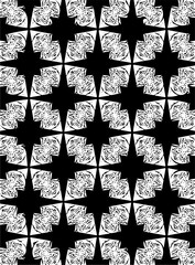 Black and white ornate geometric pattern and abstract background