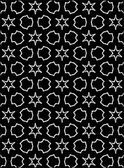 Black and white ornate geometric pattern and abstract background