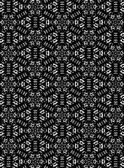 Black and white ornate geometric pattern and abstract background