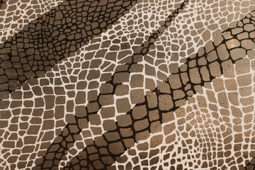 wet ceramic tile background with black and white grid pattern on grey