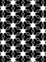 Black and white ornate geometric pattern and abstract background