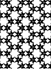 Black and white ornate geometric pattern and abstract background