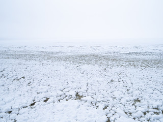 Drift ice in sea with Helsinki, Finland © amankris99