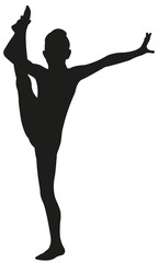 Gymnast girl silhouette vector