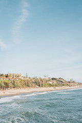 Fototapeta na wymiar View of the beach from the pier in San Clemente, Orange County, California