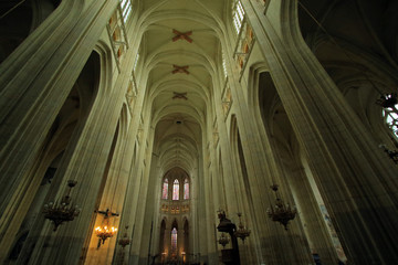 The nave of Nantes Cathedral, Nantes, France