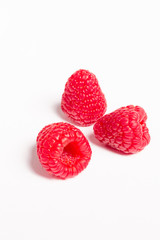 food fresh raspberry on a white background