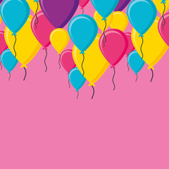 frame of balloons helium isolated icon