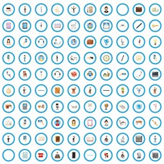 100 office icons set in cartoon style for any design vector illustration
