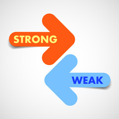 Strong and Weak Two Color Arrows with Shadow - Vector