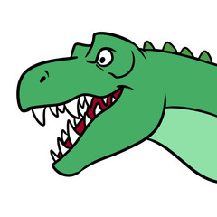 Tyrannosaurus Head Mouth dinosaur cartoon illustration isolated image 