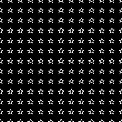 Cute cartoon star pattern with hand drawn stars. Sweet vector black and white star pattern. Seamless monochrome doodle star pattern for textile, wallpapers, wrapping paper, cards and web.