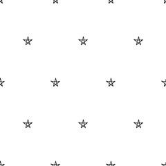 Cute cartoon star pattern with hand drawn stars. Sweet vector black and white star pattern. Seamless monochrome doodle star pattern for textile, wallpapers, wrapping paper, cards and web.