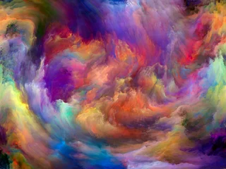 Fotobehang Mix van kleuren Virtueel leven van verf