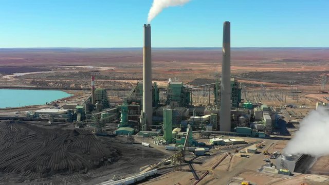 Aerial video footage Cholla Power Plant