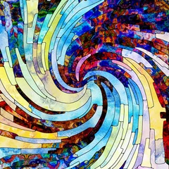 Keuken spatwand met foto Illusions of Spiral Color © agsandrew