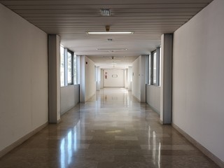 empty hospital corridor