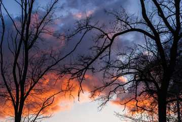 The landscape of clouds in the golden hour.