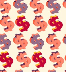 Obraz premium Seamless pattern of the symbols of dollar currency.