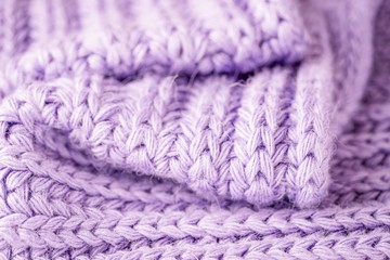 Violet knitting wool texture. Close-up wool background. Warm and cozy