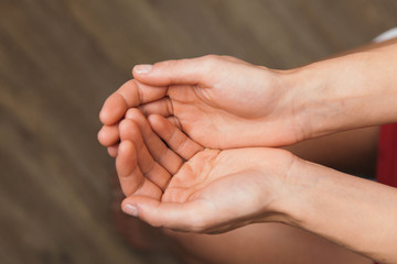 Female Caucasian Cupped Hands