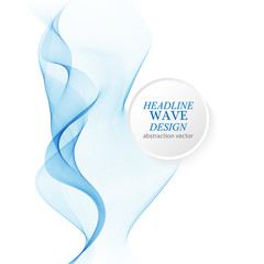 Abstract background with blue vertical wave. Vector illustration for your web design.