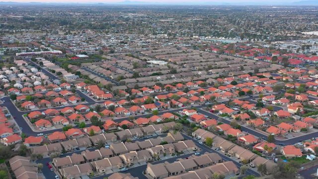 Aerial video single family homes Mesa Arizona