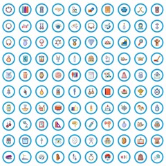 100 online shopping icons set. Cartoon illustration of 100 online shopping vector icons isolated on white background