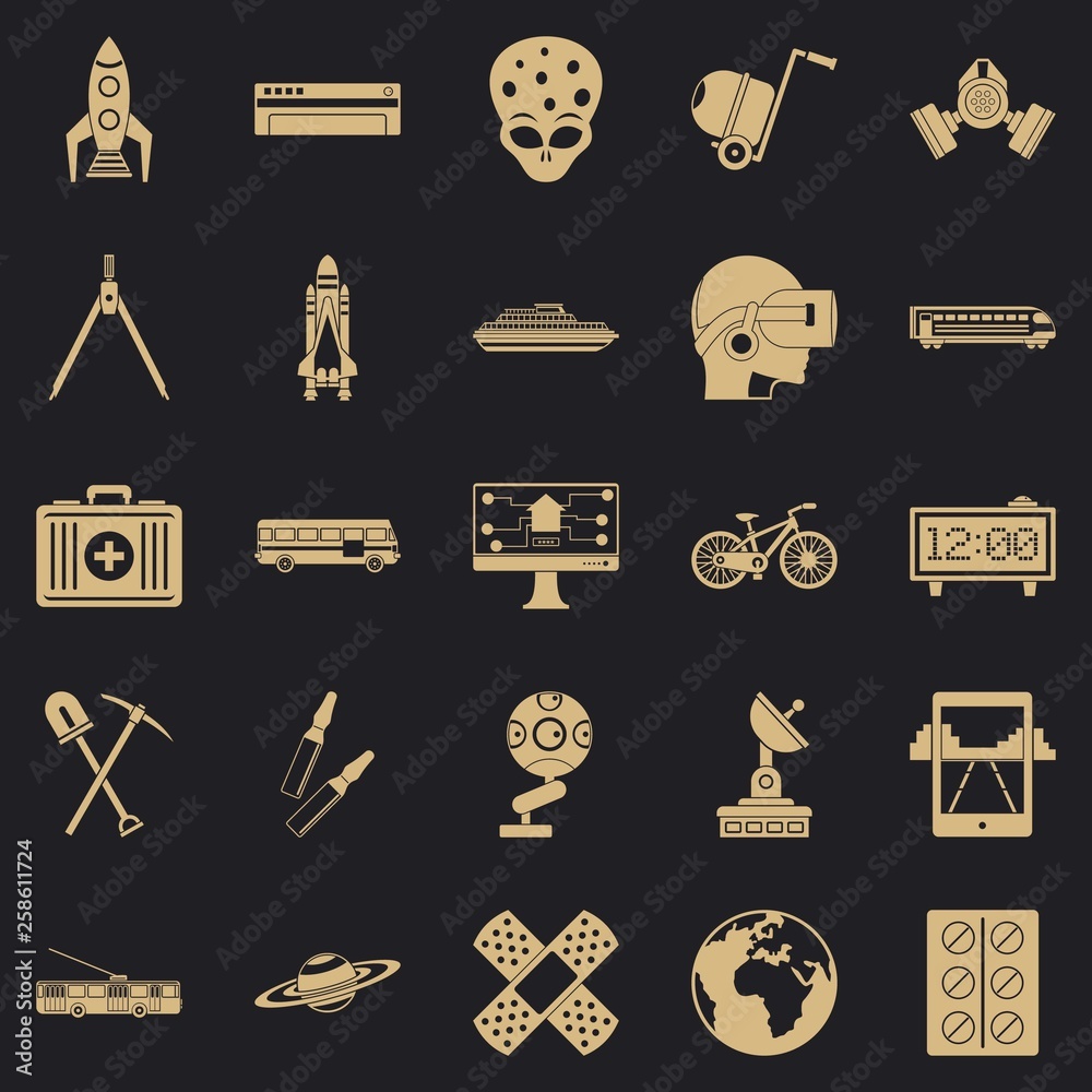 Poster smart technology icons set. simple set of 25 smart technology vector icons for web for any design
