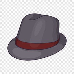 Gray hat icon in cartoon style on a background for any web design 