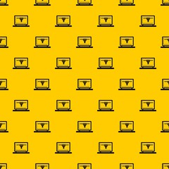 Laptop with 3D design pattern seamless vector repeat geometric yellow for any design