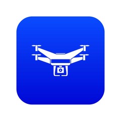 Drone video camera icon digital blue for any design isolated on white vector illustration