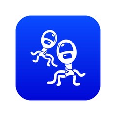 Fototapeta premium Protozoan virus icon blue vector isolated on white background