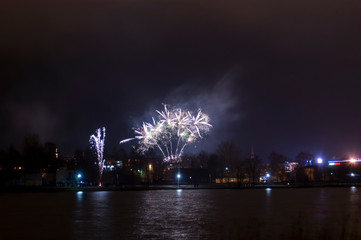 fireworks in the city