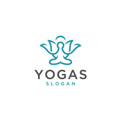 yoga flower logo design