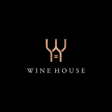 wine house logo design