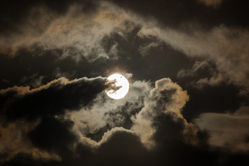moon and clouds - 258616189