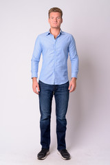 Fototapeta premium Full body shot of young blonde businessman