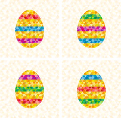 easter egg made of triangles in hipster style