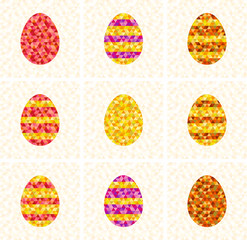 easter egg made of triangles in hipster style