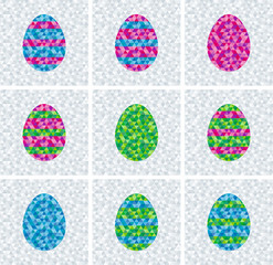 easter egg made of triangles in hipster style