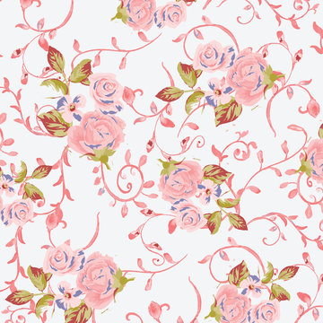 Floral background for textiles. © eylul_design