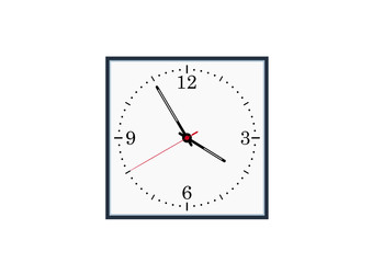 square dial clock isolated vector image in flat style