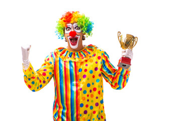 Male clown isolated on white 