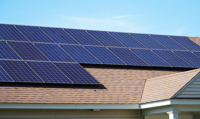 Fototapeta premium solar panel installed on the house roof