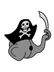 pirat elefant kapitän seeräuber säbel schwert mütze matrose seemann yacht schiff boot meer sitzend süß kalb klein kind baby clipart comic cartoon niedlich dickhäuter savanne rüsseltier jumbo grauer ri